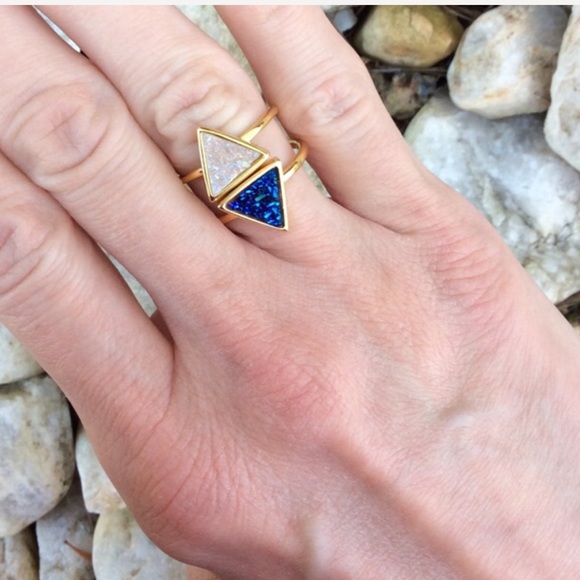 •••triangle druzy ring••• - Picture 3 of 4